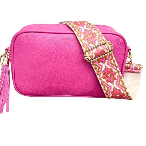 "The Sunday Bruncher" Hot Pink Cosmopolitan Camera Style Adjustable Strap Bag - Picture 14 of 16